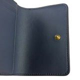 Christian Dior Navy Leather Tri-Fold Compact Wallet