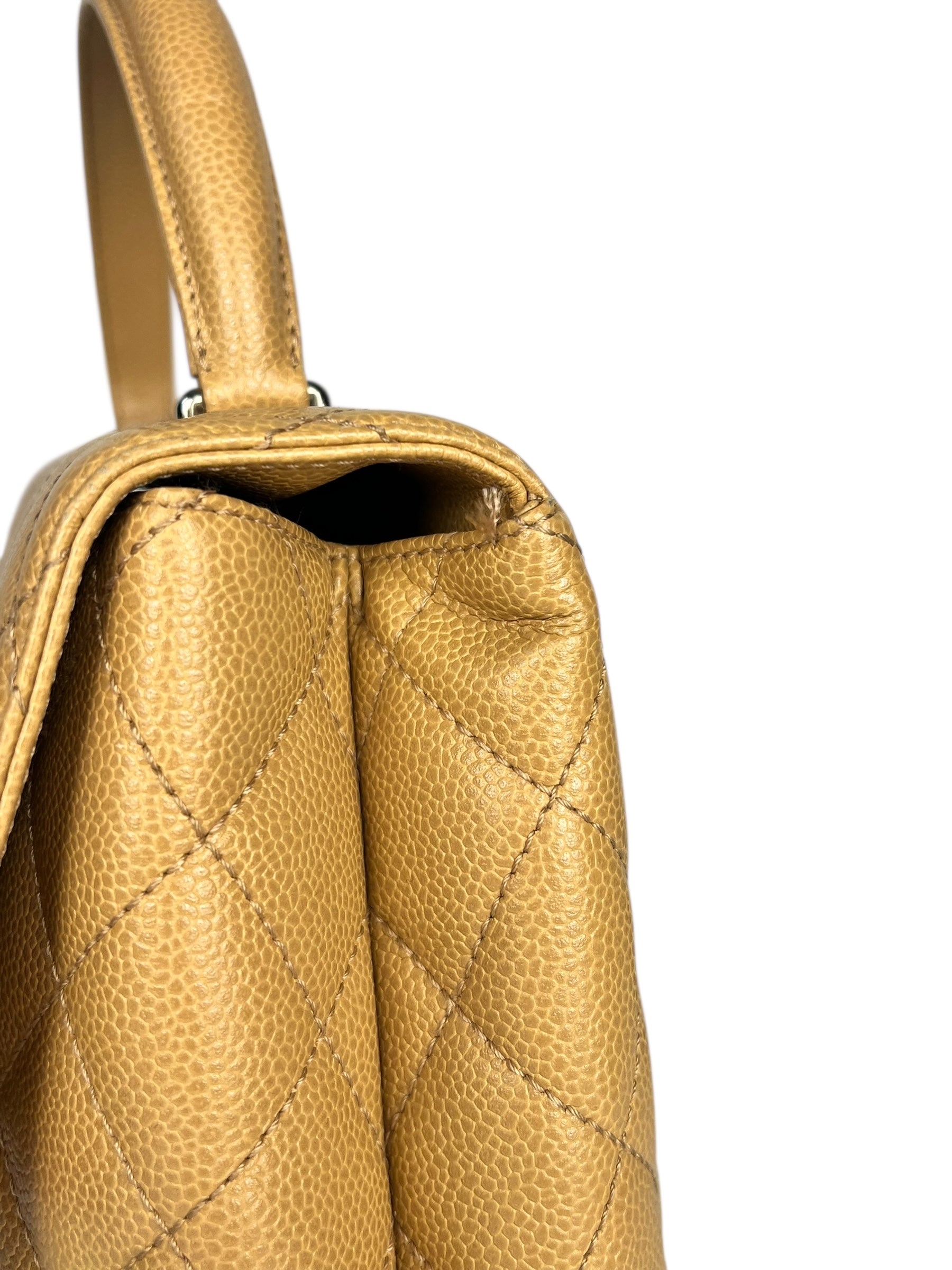 Chanel Beige Calfskin Kelly Top Handle Bag 2001