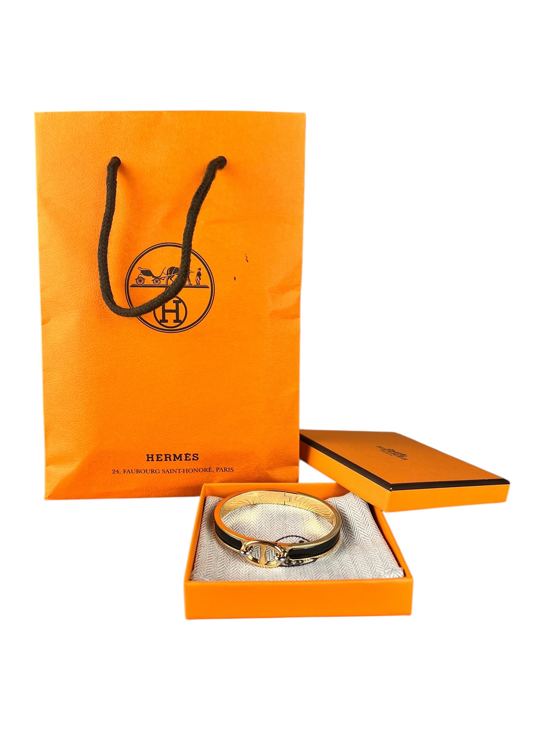 Hermes Enamel Mini Clic Chaine D'Ancre Bangle