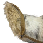 Burberrys Vintage Blue Label Beige Faux Fur Trimmed Shoulder Bag