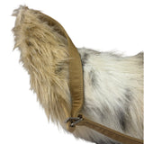 Burberrys Vintage Blue Label Beige Faux Fur Trimmed Shoulder Bag