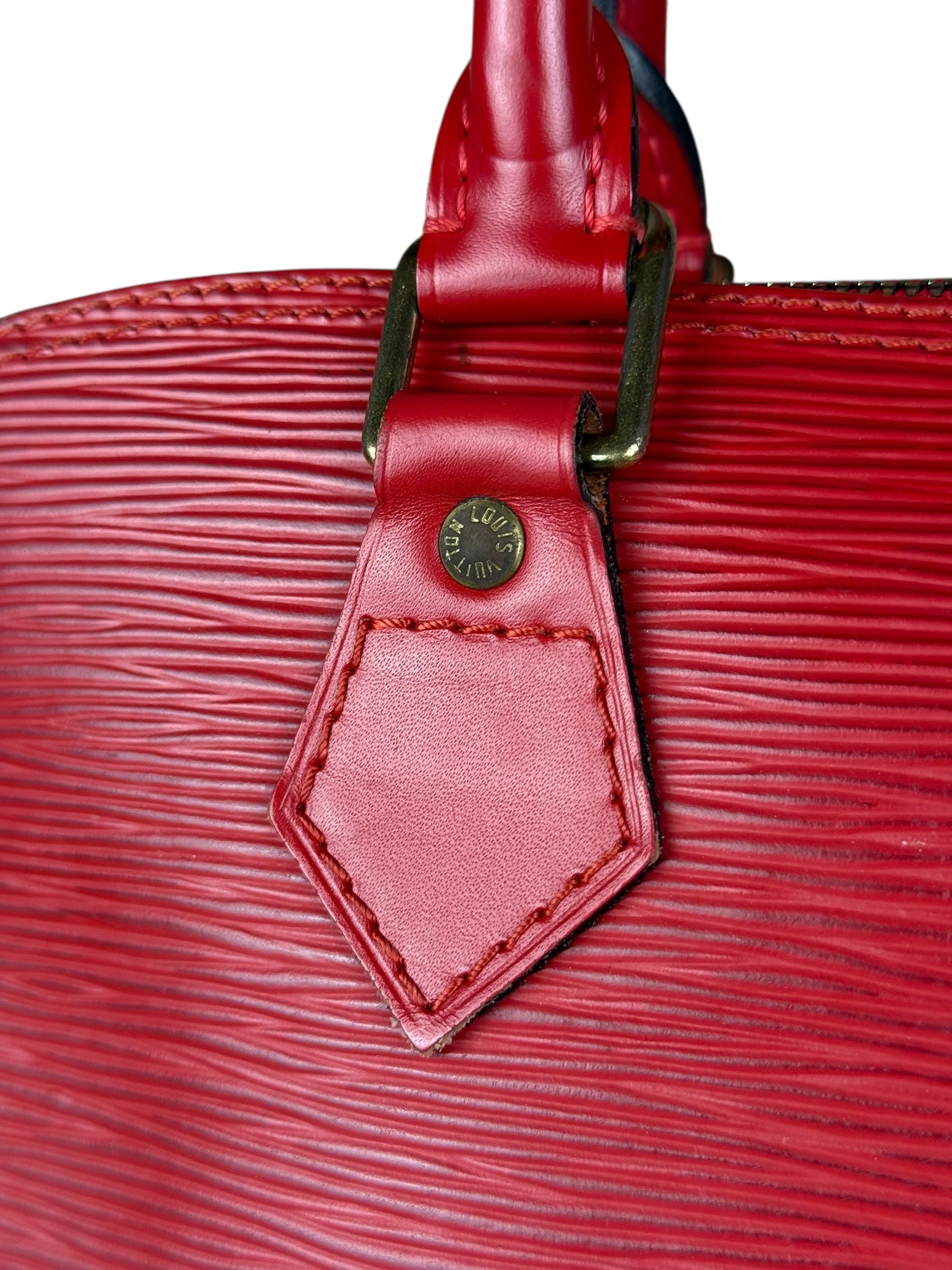 Louis Vuitton Red Epi Alma Handbag