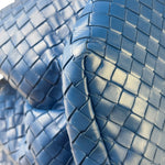 Bottega Venete Blue Lambskin Intrecciato Roma Tote