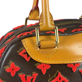 Louis Vuitton Red Tuffetage Cube Monogram Deauville