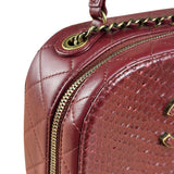 Chanel Burgundy Python Quilted Leather Vanity Two-Way Bag 2017