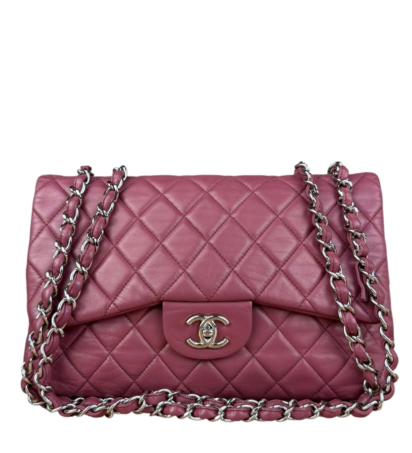 Chanel Magenta Quilted Leather Classic Flap Bag 2008