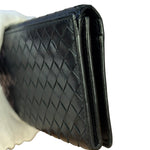 Bottega Veneta Black Intercciato Long Wallet
