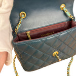 Chanel Quilted Mini Two-Tone Blue Day Flap Bag 2017