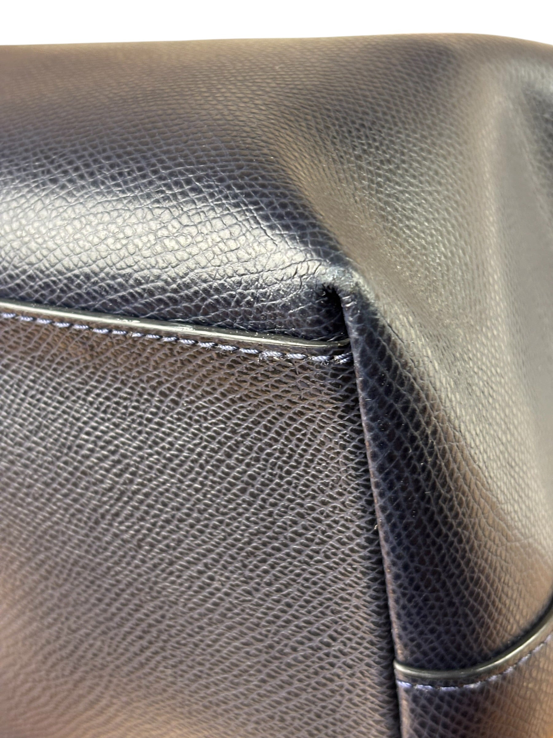 Coach Navy Crossgrain Leather City Zip Shoulder Bag