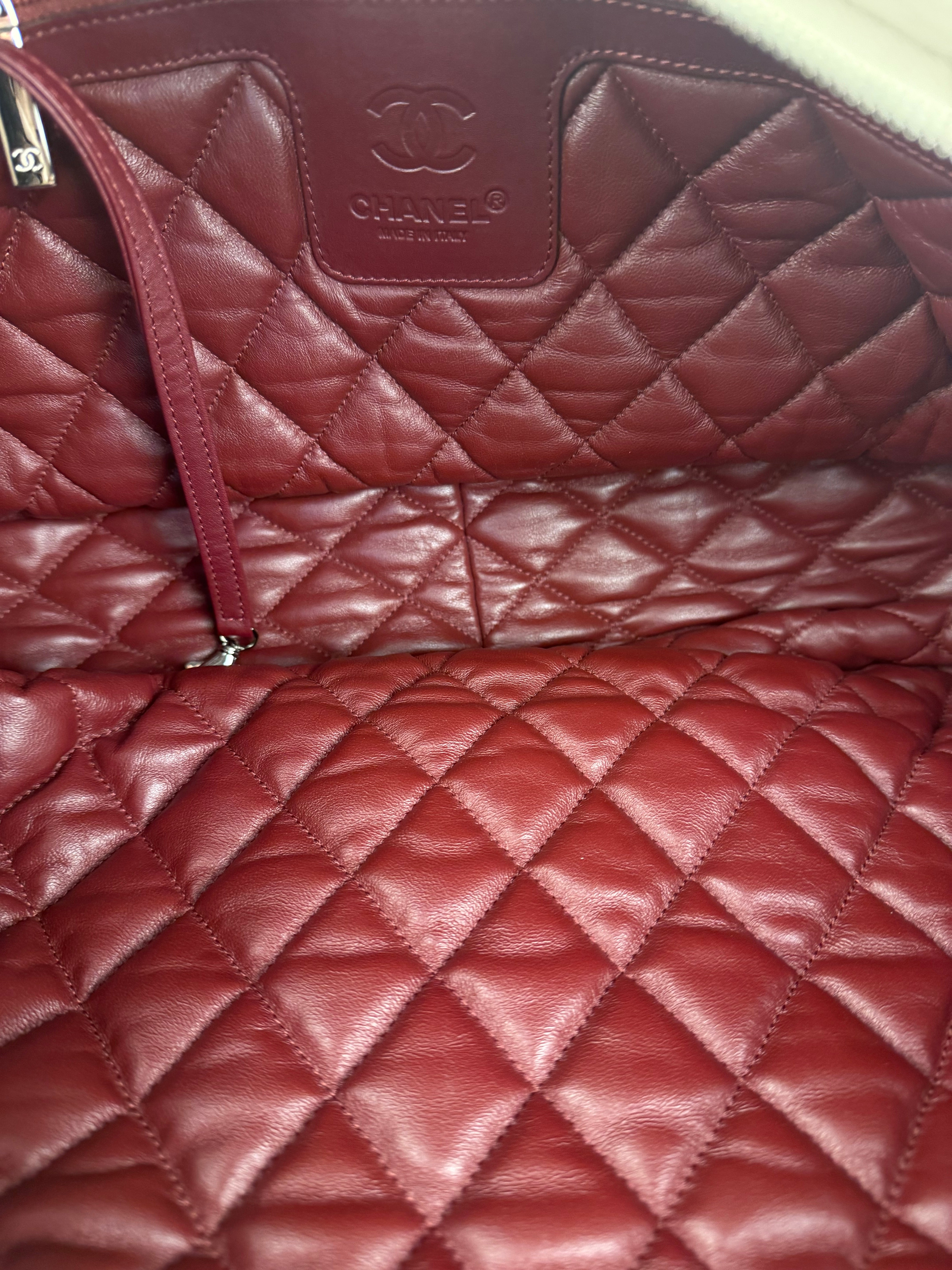 Chanel Coco Cocoon Ivory Puff Leather Boston Handbag 2009