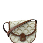 Celine White Leather Macadam Nano Triomphe Besace Shoulder Bag