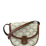 Celine White Leather Macadam Nano Triomphe Besace Shoulder Bag