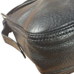 Fendi Vintage Black Leather Double Flap Baguette