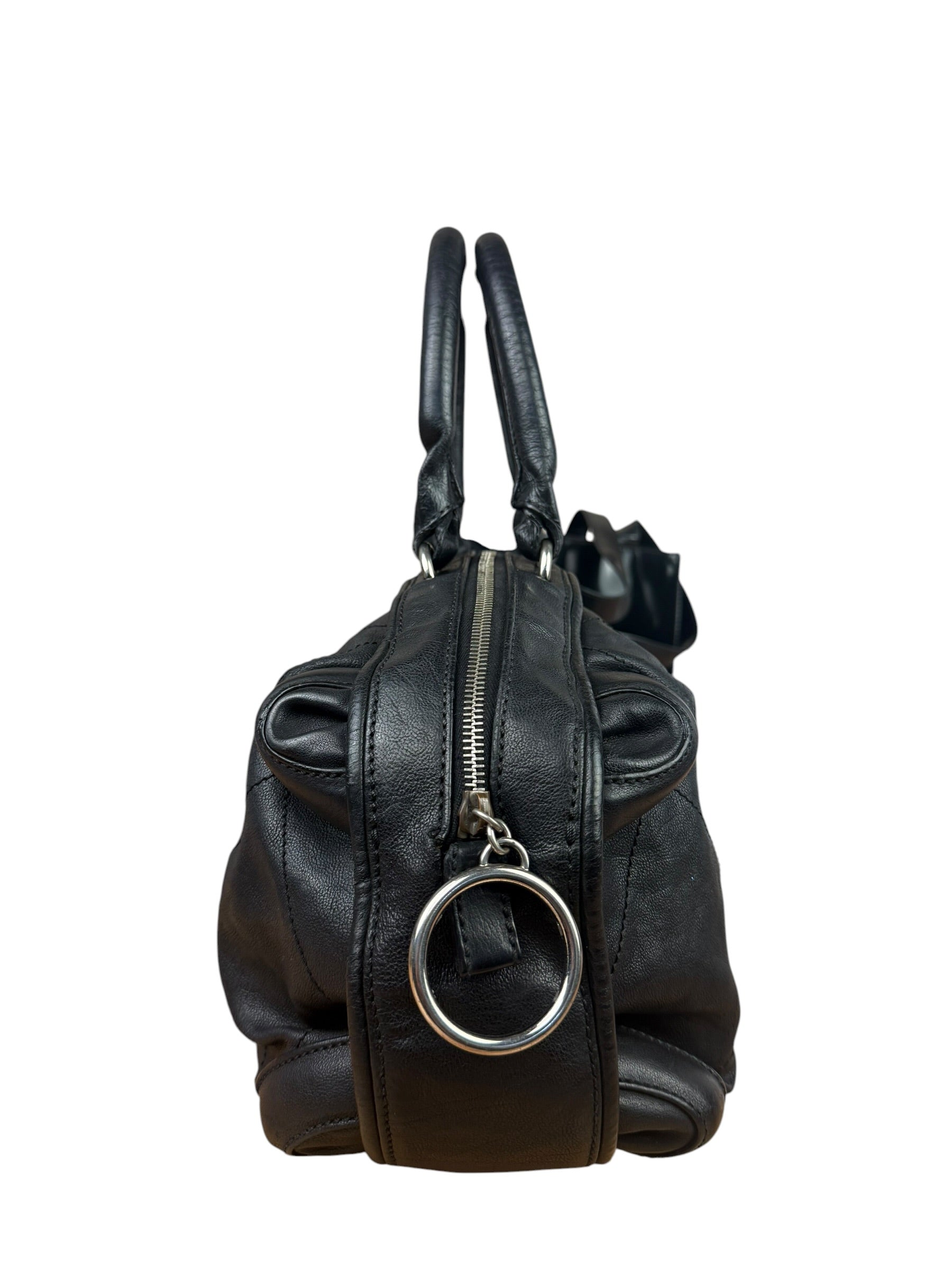 Chanel Black Quilted Leather Wild Stitch Handbag 2005