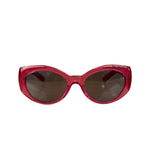 Balenciaga Shiny Transparent Fuchsia Round cat-Eye Sunglasses