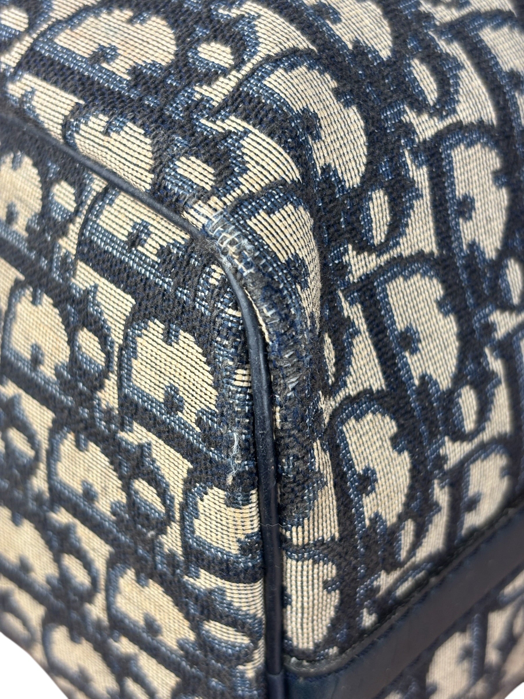 Christian Dior Vintage Navy Trotter Boston Bag