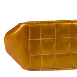 Chanel Mustard Yellow Patent Leather Chocolate Bar Hobo Bag 2002