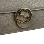 Gucci Grey Leather Wallet On Chain