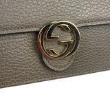 Gucci Grey Leather Wallet On Chain
