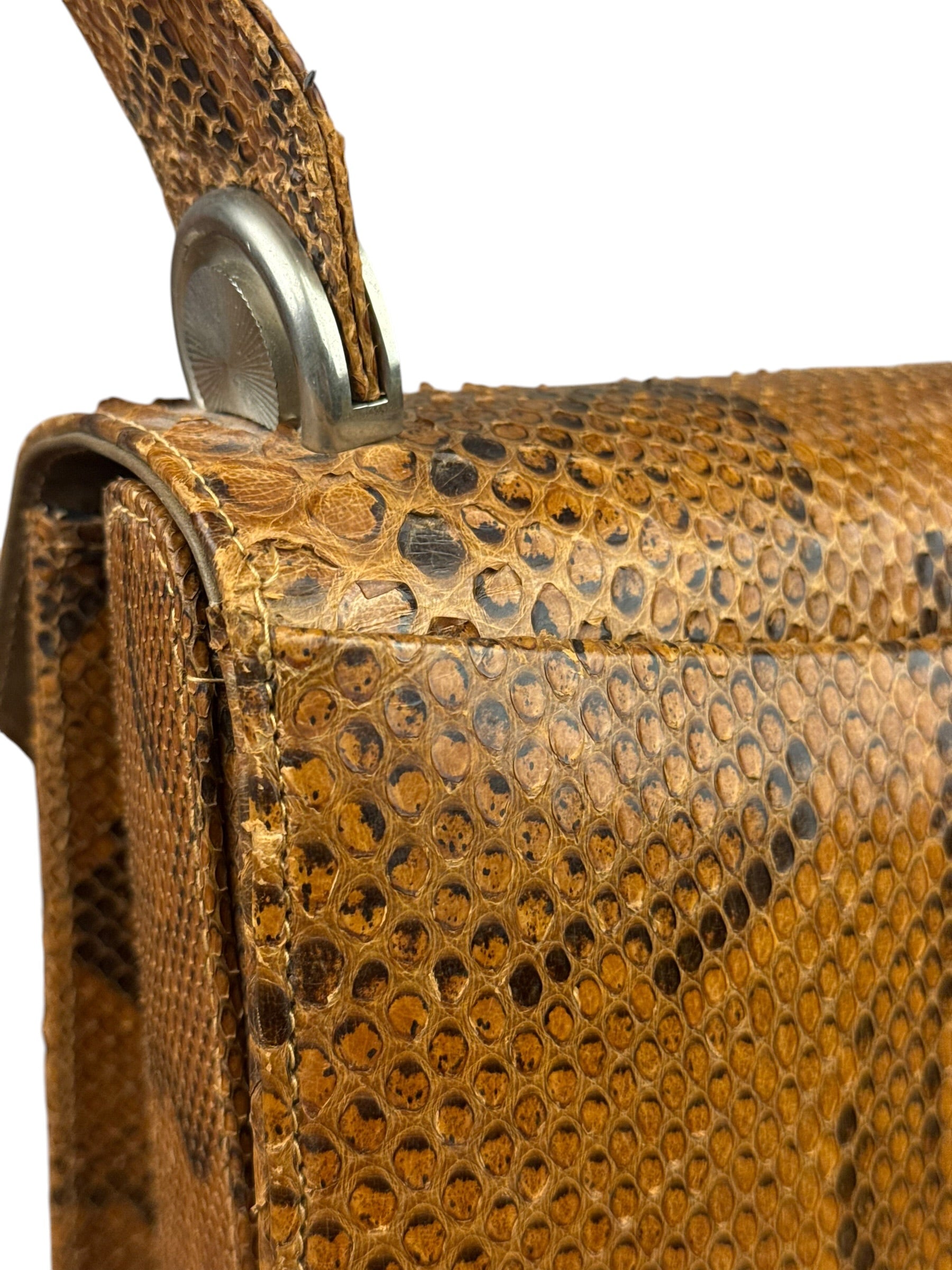Vintage Snakeskin Top Handle Bag