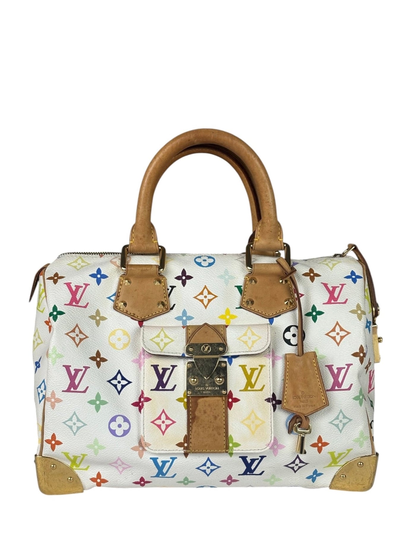 Louis Vuitton x Takashi Murakami White Monogram Speedy 30