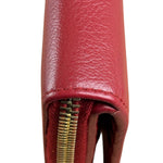 Yves Saint Laurent Red Leather Bifold Zip Mini Wallet