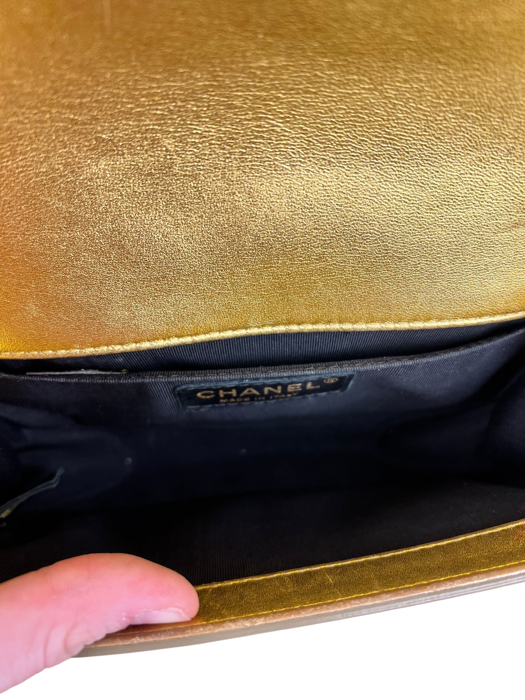 Chanel Gold Metallic CC Boy Bag 2014