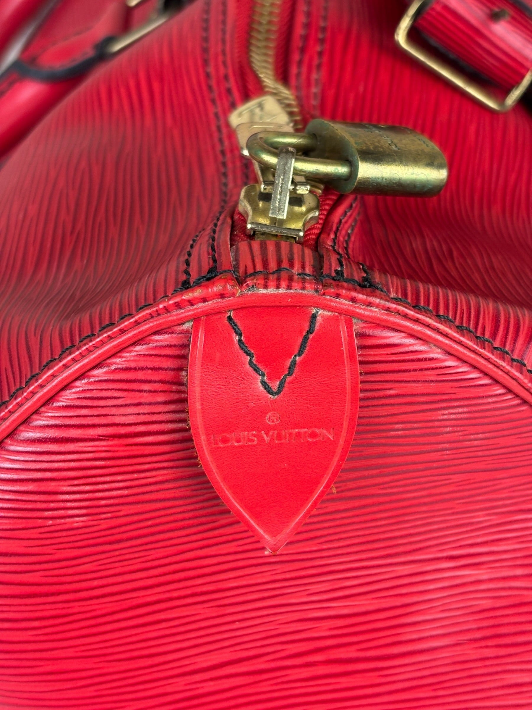 Louis Vuitton Red Epi Keepall 45