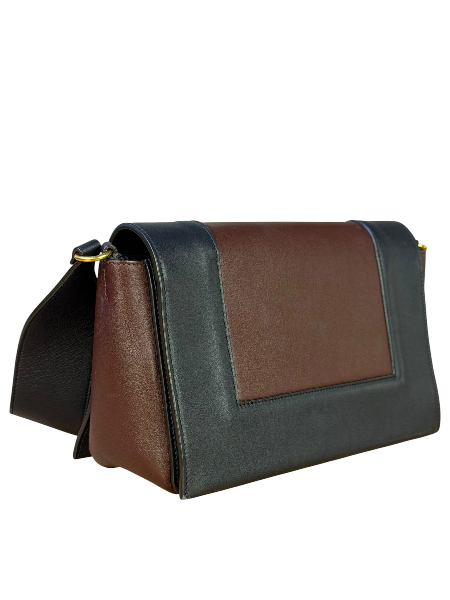 Celine Navy Blue/Burgundy Medium Frame Shoulder Bag
