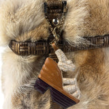 Ferragamo Vintage Fur Rattan Top Handle Bag