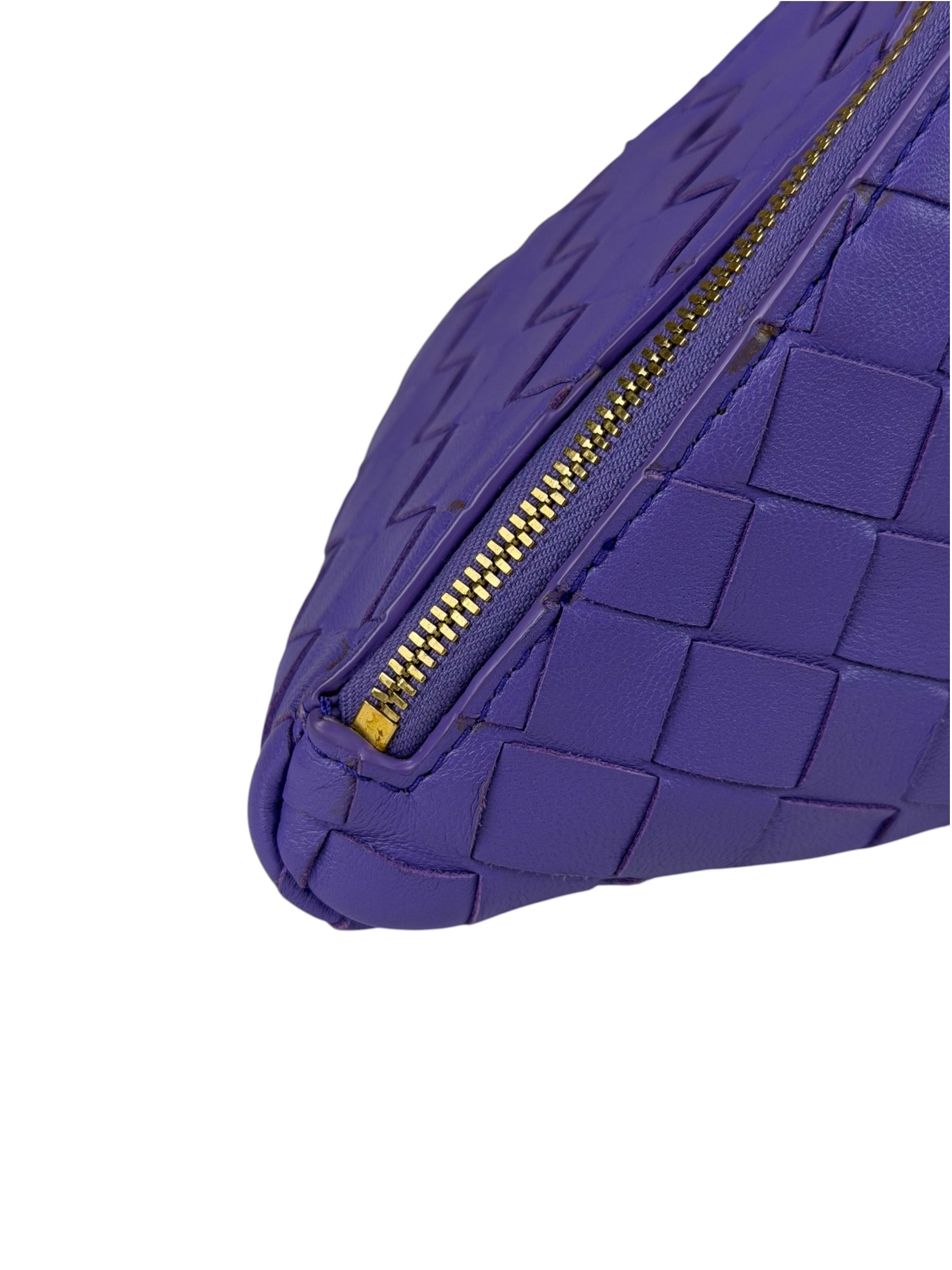 Bottega Veneta Purple Leather Nano Pyramid Pouch
