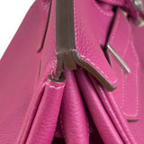 Hermes 2013 Plum Clemence Leather Palladium Birkin 35