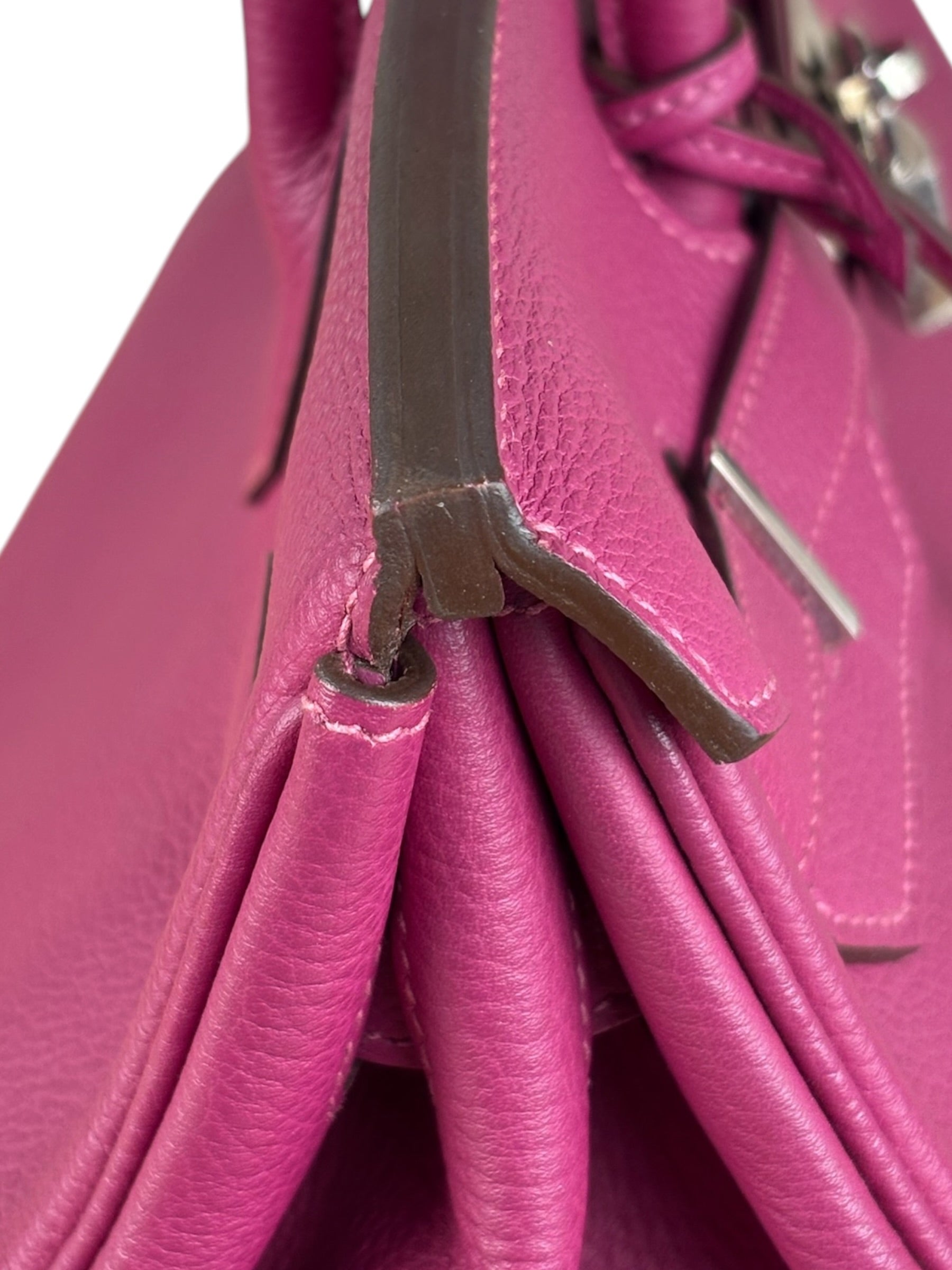 Hermes 2013 Plum Clemence Leather Palladium Birkin 35