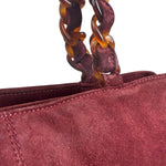 Chanel Bordeaux Suede Tortoise Chain Shoulder Bag '97-'99