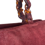Chanel Bordeaux Suede Tortoise Chain Shoulder Bag '97-'99