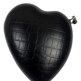 Yves Saint Laurent Black Crocodile-Embossed Love Box Clutch