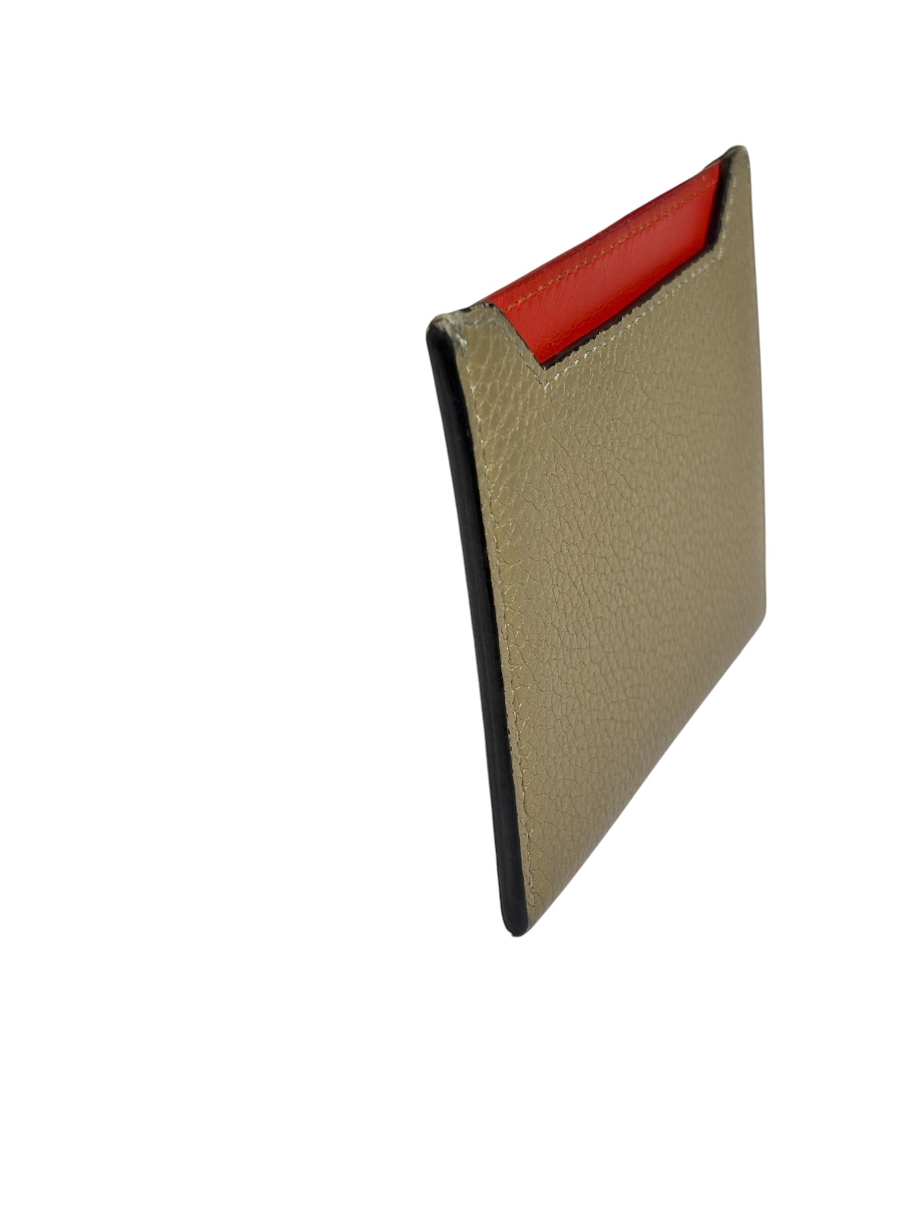Celine Brown/Red Leather Card Holder