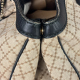 Gucci Beige Leather Trim Diamante Canvas Sukey Tote