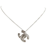 Chanel Vintage Silver Coco Mark Punched Chain Necklace