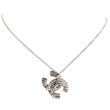 Chanel Vintage Silver Coco Mark Punched Chain Necklace