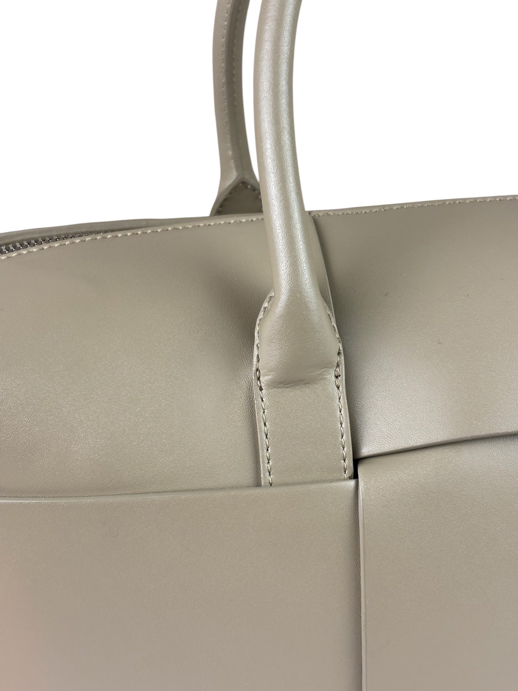 Bottega Veneta Olive Green Leather Intrecciato Arco Two-Way Bag