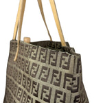 Fendi Vintage FF Canvas Print Zip Shoulder Tote