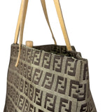 Fendi Vintage FF Canvas Print Zip Shoulder Tote