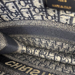 Christian Dior Navy Ecru Oblique Small Book Tote