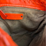 Bottega Veneta Sunset Orange Intrecciato Leather Hobo Tote