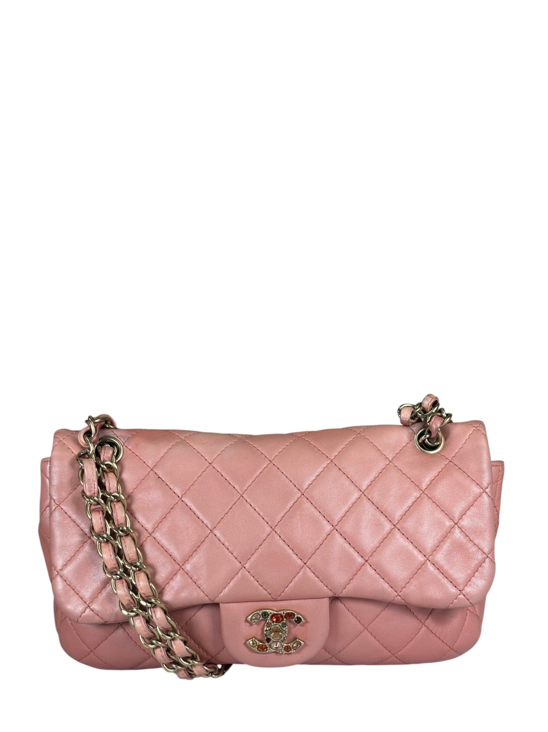 Chanel Pink Quilted Lambskin Precious Jewel Flap Bag 2010