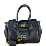 Balenciaga Black Leather Mini Bel Air Carry All Two-Way Bag