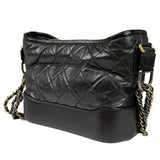 Chanel Black Quilted Leather Small Gabrielle Hobo Bag 2019