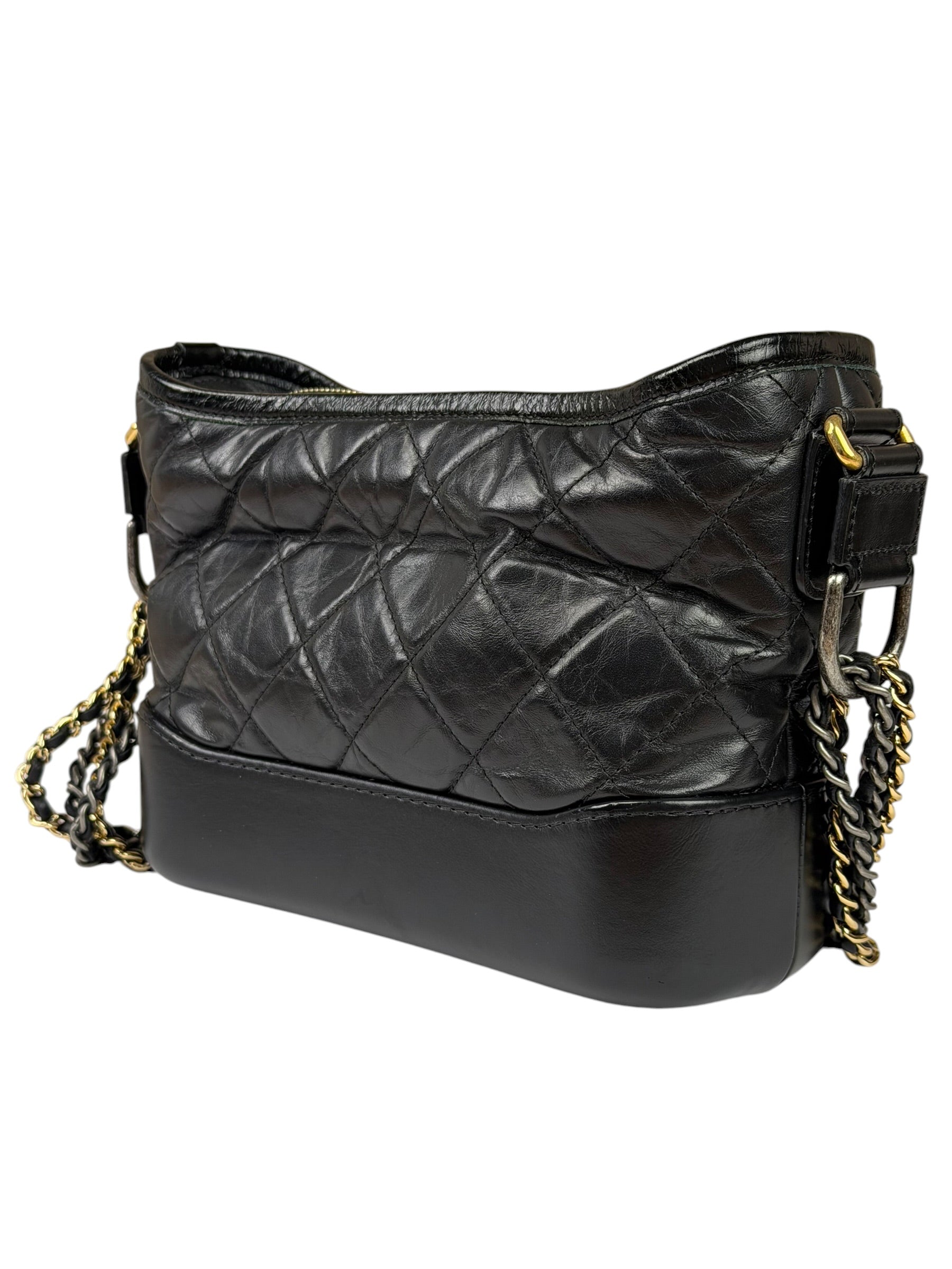 Chanel Black Quilted Leather Small Gabrielle Hobo Bag 2019