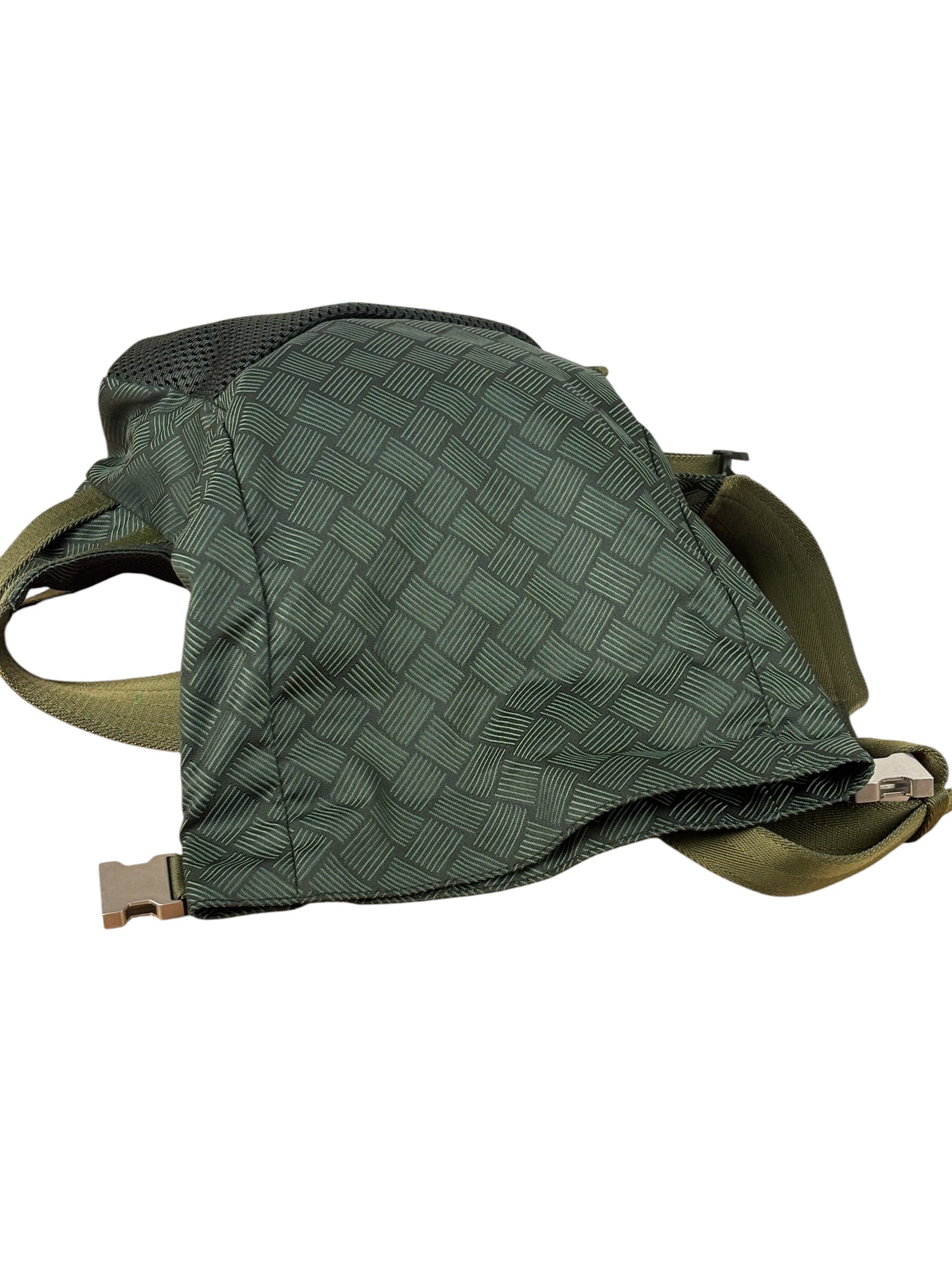 Bottega Veneta Green Nylon/Mesh Intrecciato Belt Bag